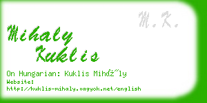 mihaly kuklis business card